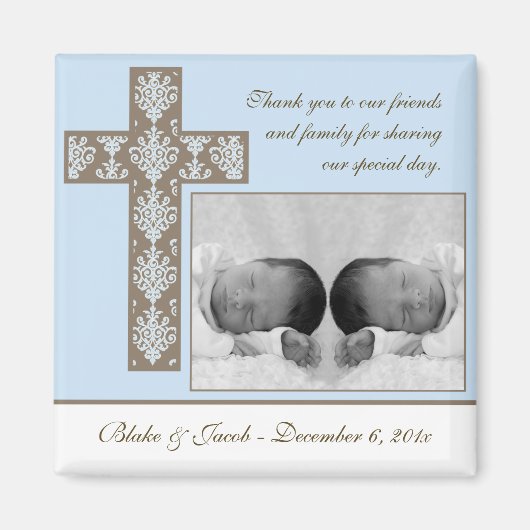 Jongen Baptism/Christening Favor - Foto Magnet (Voorkant)