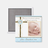 Jongen Baptism/Christening Favor - Foto Magnet (Voorkant / Achterkant)