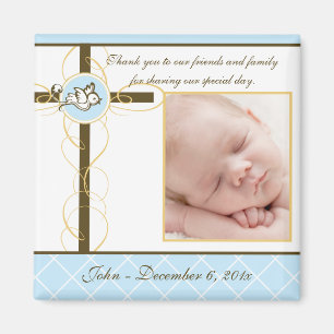 Jongen Baptism/Christening Favor - Foto Magnet