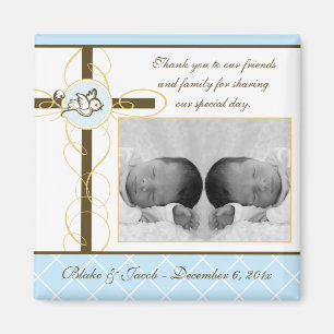 Jongen Baptism/Christening Favor - Foto Magnet