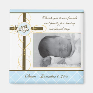 Jongen Baptism/Christening Favor - Foto Magnet