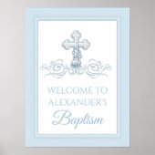 Jongen Baptism Christening First Community Signs Poster (Voorkant)