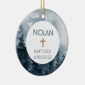 Jongen baptisme Faith Date Christelijk Ornament (Rechts)