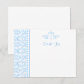 Jongen Baptisme Flat Dank je kaarten (Voorkant / Achterkant)