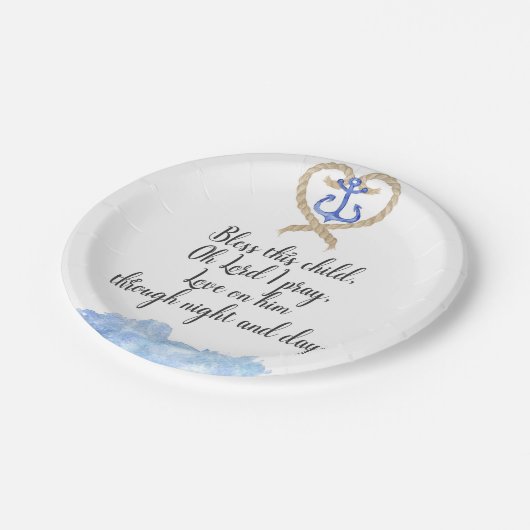 Jongen Baptisme Papieren Bordje (Gekanteld)