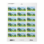 Jongen Barnyard Boerderij Dieren Adres Label (Full Sheet)