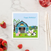 Jongen Barnyard Boerderij Dieren Verjaardag Papier Servet (Insitu)