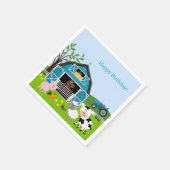 Jongen Barnyard Boerderij Dieren Verjaardag Papier Servet (Hoek)