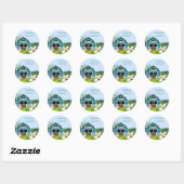 Jongen Barnyard Farm Animals Birthday Party Sticke Ronde Sticker (Vel)