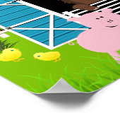 Jongen Barnyard Farm Animals Birthday Poster (Hoek)
