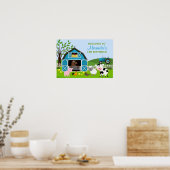 Jongen Barnyard Farm Animals Birthday Poster (Keuken)