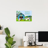 Jongen Barnyard Farm Animals Birthday Poster (Thuiskantoor)