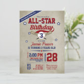 Jongen Baseball Birthday Party Kaart (Staand voorkant)