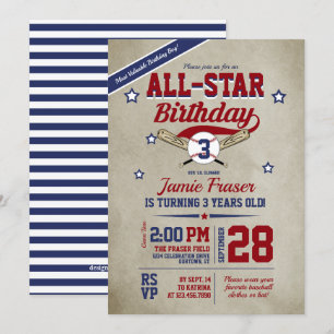 Jongen Baseball Birthday Party Kaart
