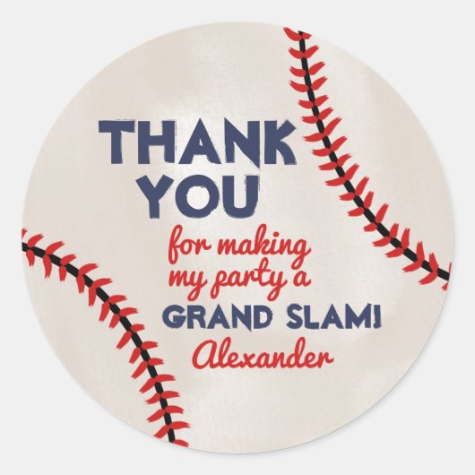 Jongen Baseball Birthday Party Sticker (Voorkant)