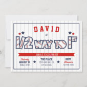 Jongen Baseball Uitnodiging 1/2 (Voorkant)