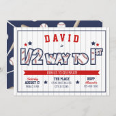 Jongen Baseball Uitnodiging 1/2 (Voorkant / Achterkant)