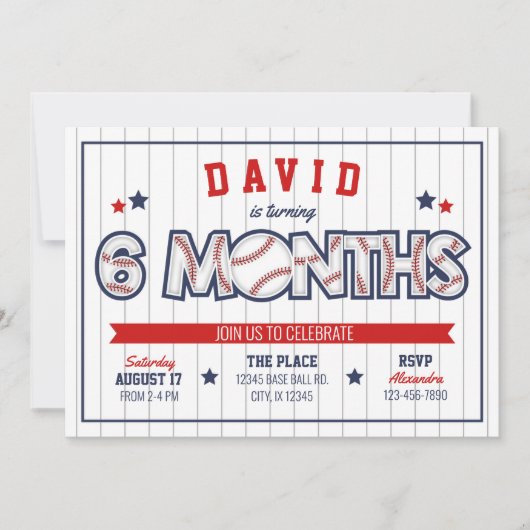 Jongen Baseball Uitnodiging 1/2 (Voorkant)