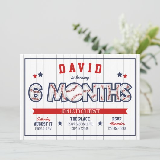 Jongen Baseball Uitnodiging 1/2 (Staand voorkant)