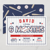 Jongen Baseball Uitnodiging 1/2 (Voorkant / Achterkant)