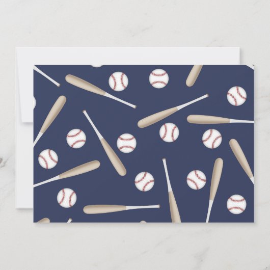 Jongen Baseball Uitnodiging 5e verjaardag (Achterkant)