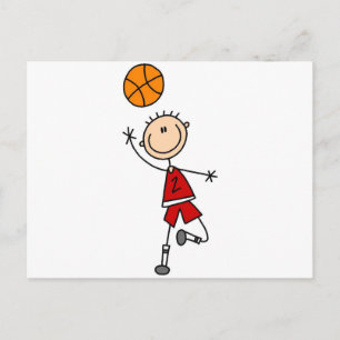 Jongen Basketball Player Tshirts en Gifts Briefkaart