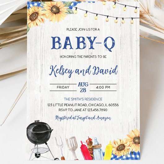 Jongen BBQ Baby Shower Kaart