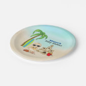 Jongen Beach Baby Sandcastle in SurfboardBaby show Papieren Bordje (Gekanteld)