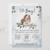 Jongen! Beagle Puppy Modern Waterverf Baby shower Kaart (Voorkant)