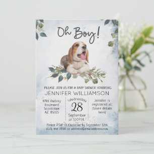 Jongen! Beagle Puppy Modern Waterverf Baby shower Kaart