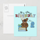Jongen Beer 2e Verjaardag T-shirts en geschenken Briefkaart (Voorkant / Achterkant)