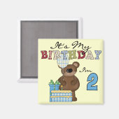 Jongen Beer 2e Verjaardag T-shirts en geschenken Magneet (Voorkant / Achterkant)