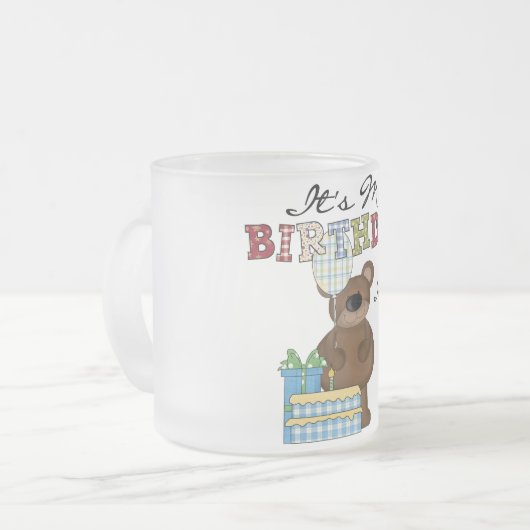 Jongen Beer 2e Verjaardag T-shirts en geschenken Matglas Koffiemok (Voorkant links)