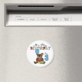 Jongen Beer 3e Verjaardag Tshirts en geschenken Magneet (Insitu (Vaatwasser))