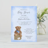 Jongen Beer Baby shower per post Kaart (Staand voorkant)