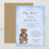 Jongen Beer Baby shower per post Kaart (Voorkant / Achterkant)