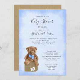 Jongen Beer Baby shower per post Kaart