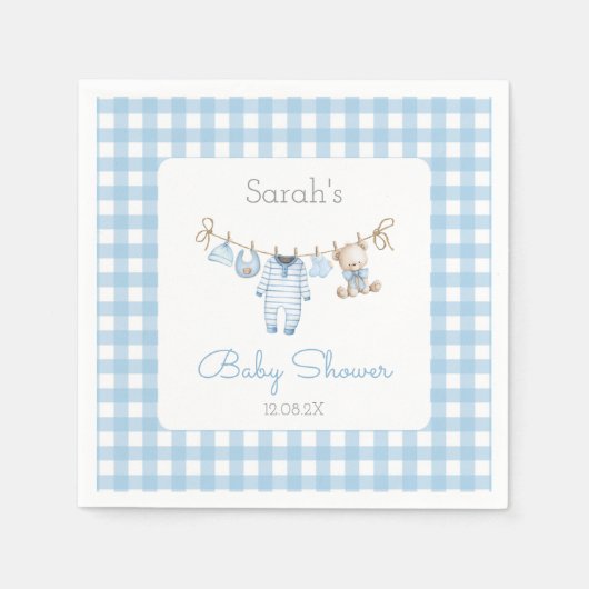 Jongen Beer Baby Shower Servet (Voorkant)
