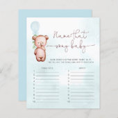 Jongen Beer Ballon Naam Song Game (Voorkant / Achterkant)