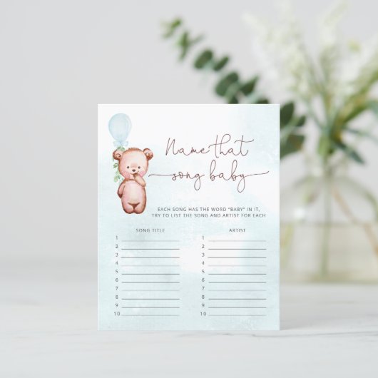 Jongen Beer Ballon Naam Song Game (Staand voorkant)