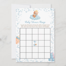 Jongen Beer Blue Baby shower Bingo Kaart