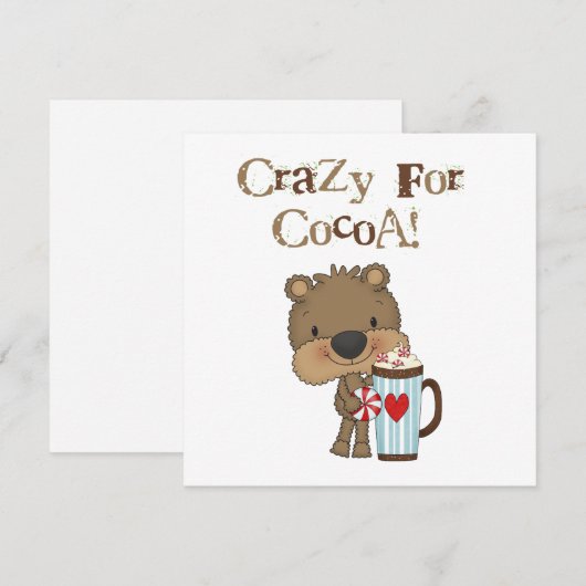 Jongen Beer Dol op Cacao Vakantie Feestdagenkaart (Voorkant / Achterkant)