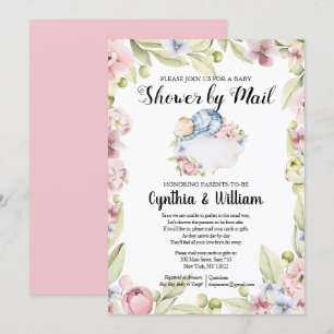 Jongen Beer Elegant Floral Greenery Shower by Mail Kaart