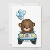 Jongen Beer in de Nobelballonnen van de Uitnodigin Kaart (Achterkant)