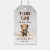Jongen Beer Kaum Wacht American Football Baby Show Cadeaulabel (Voorkant)