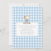 Jongen Beer Waslijn Baby Shower uitnodiging (Achterkant)