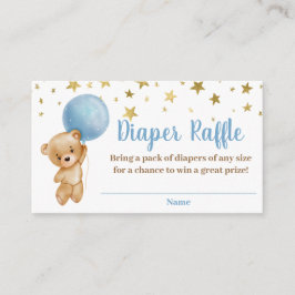 Jongen Beren ballonnen luidere Raffle Card Informatiekaartje
