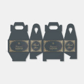 Jongen Bevestiging  Blauw Gold Elegant Script Bedankdoosjes (Uitgevouwen)