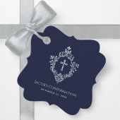 Jongen bevestiging Crest Navy Blauw Elegant Bedankjes Labels