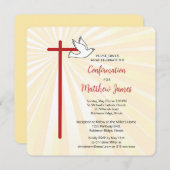 Jongen bevestiging Cross Dove Gold Rays Kaart (Voorkant / Achterkant)